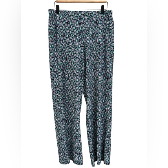 Jude Connally Women's Multicolor Black Pink Geometric Wide Leg Pull On Pant Med - Picture 1 of 4